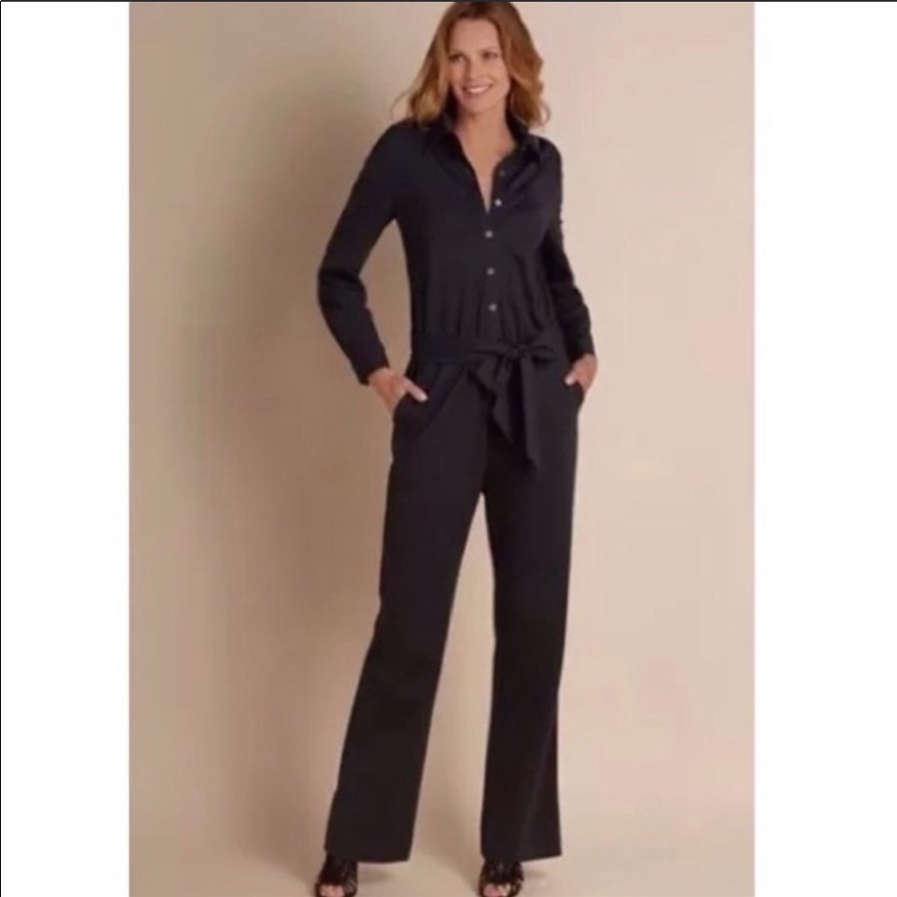 Soft Surroundings Ponte Jersey Weekend Jumpsuit L